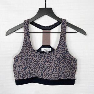 VICI Carly Jean Sports Bra T Back Racerback Animal Print Purple Black Large